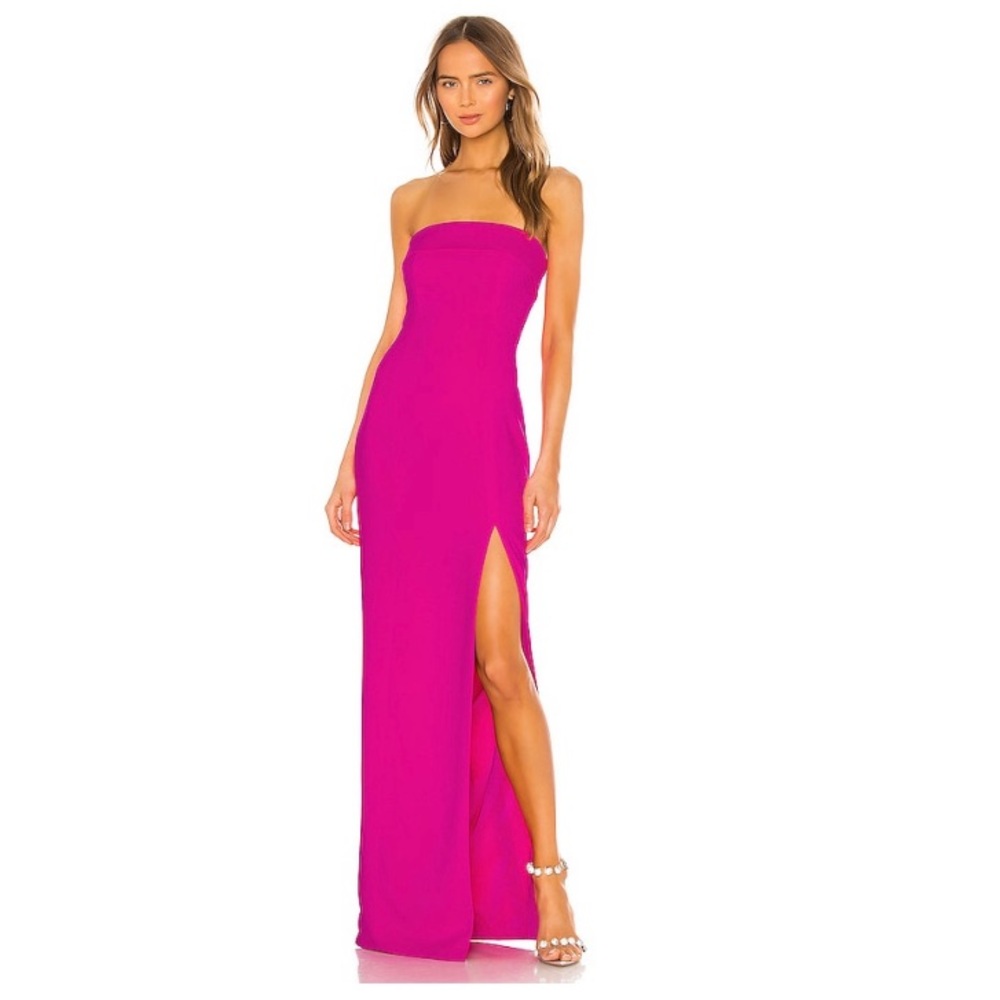 Jay Godfrey Oliver Gown in bright fuchsia